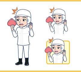 衛生的な服を着ている人