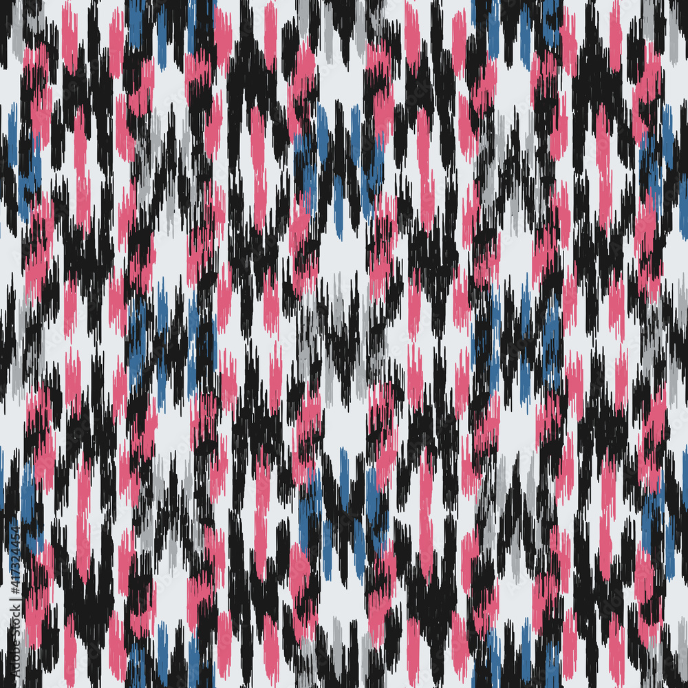 Poster seamless abstract pattern in doodle style with the image of colorful strokes.