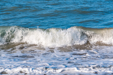 Beach with blue waves, summer relax