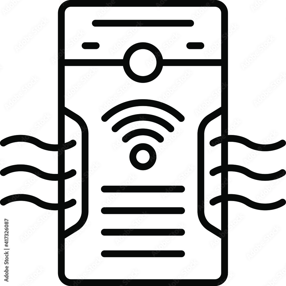 Aufkleber connected devices mobile app controll concept vector line icon design, internet of things symbol on 