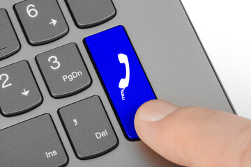 Computer keyboard with phone key