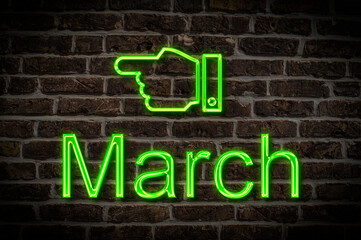 Obraz premium neon sign March