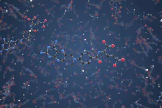 Molecule of Methotrexate. Molecular model, science related 3d rendering