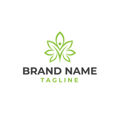 Cannabis Marijuana Pot Hemp Leaf with Logo design