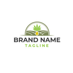 Cannabis Marijuana Pot Hemp Leaf with Logo design