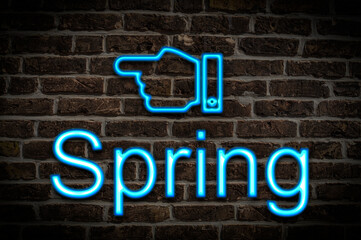 Fototapeta premium neon sign Spring