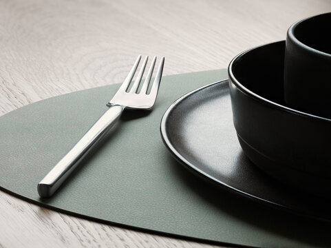 View of place setting with fork, close-up