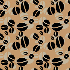 Coffee seamless pattern design. Decorate text in brown colors.