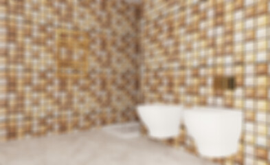 Obraz na płótnie Canvas Clean and fresh bathroom with natural light. 3D rendering.. Abstract blur phototography
