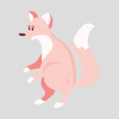 Cute cartoon fox play baby. Pastel animals print for poster. Character for giftcard for Baby shower. Wonderful print for decor of a children's bedroom. For baby clothes, poster, books, baby food.