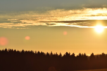 beautyful sunset in Saxony, Germany