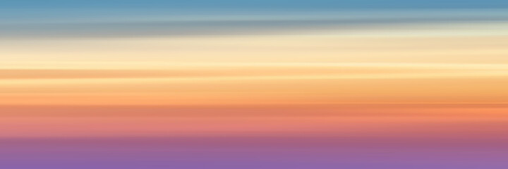 Panoramic view of the picturesque sky. Vector realistic sunrise.	