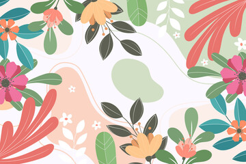 abstract flat floral background