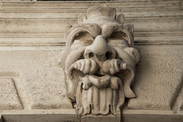 Sculpture in the streets of the city of Venice, Italy, Europe.