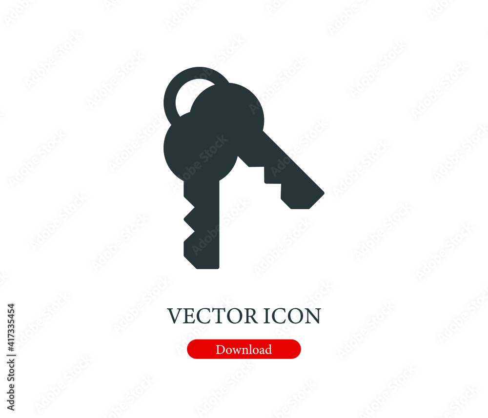 Aufkleber key vector icon. editable stroke. symbol in line art style for design, presentation, website or apps