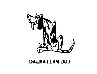 Dog. Cartoon style animal with decorate background. Vector illustration.