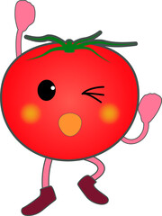 気合を入れるかわいいトマトのキャラクター