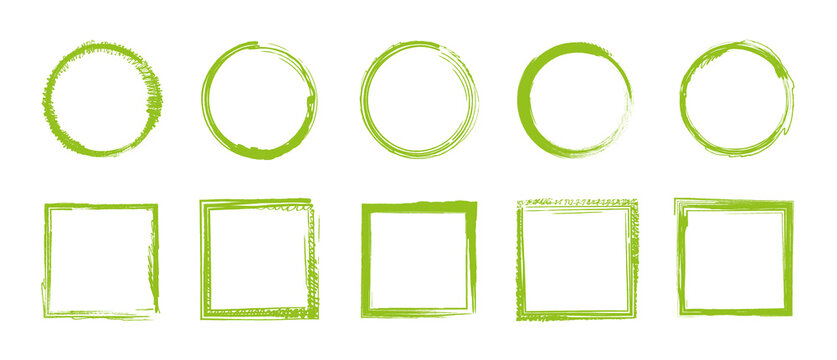 Grüne vektor Rahmen und Kreise gezeichnet
