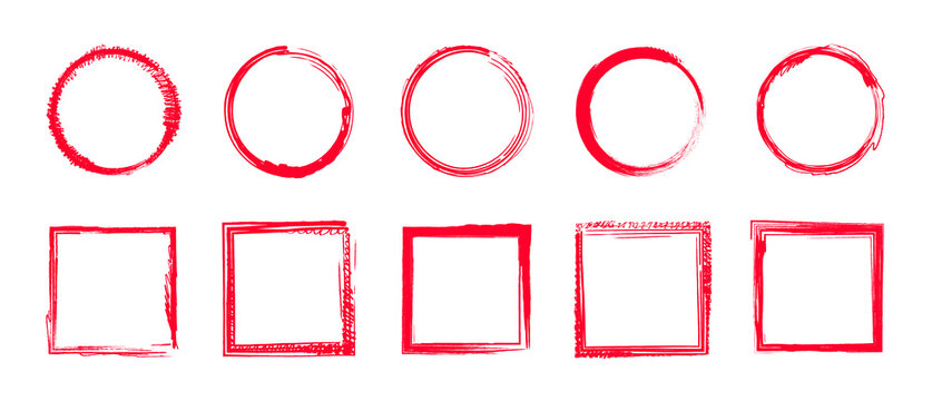 Rote vektor Rahmen und Kreise gezeichnet