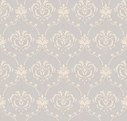 Tuinposter Damask seamless pattern element. Vector classical luxury old fashioned damask ornament, royal victorian seamless texture for wallpapers, textile, wrapping. Vintage exquisite floral baroque template. © garrykillian