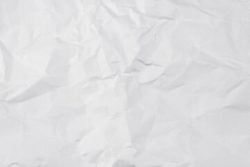 white crumpled paper texture background.