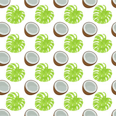 Seamless tropical pattern. Tropical fruits and plants. Print for textiles. 
Paradise Print