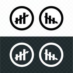 Descending and crescent graphs icon. Finance and economy icon.