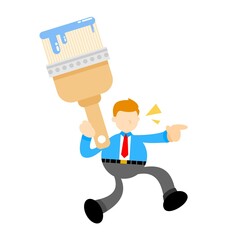 businessman worker and artist Paint Brushes cartoon doodle flat design style vector illustration