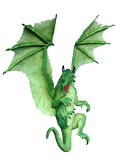 Obraz premium 3D Rendering Fairy Tale Dragon on White