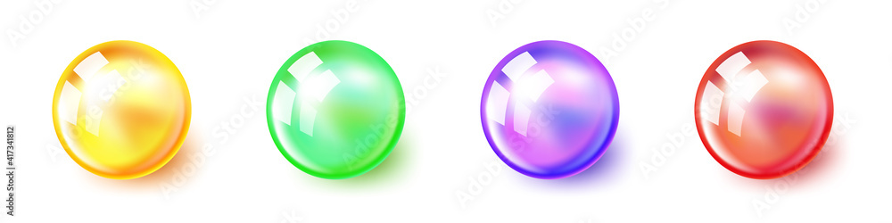 Canvas Prints set of color glossy balls. vector bright balls isolated
