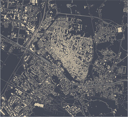 map of the city of Ferrara, Italy