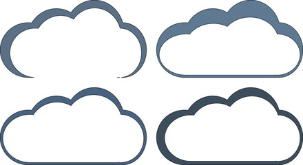 Outlines of storm clouds [vector set]