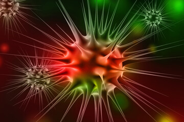 3d rendering Virus bacteria cells background
