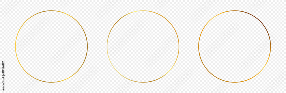 Wall mural Gold glowing circle frame