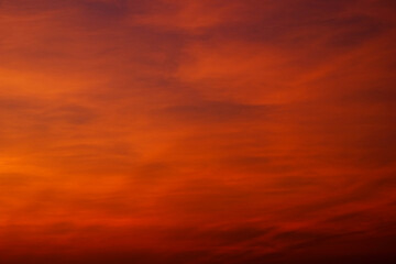 beautiful colorful orange cloud in sky at sunset