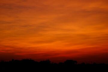 Fototapeta na wymiar beautiful colorful orange cloud in sky at sunset