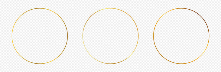 Gold glowing circle frame