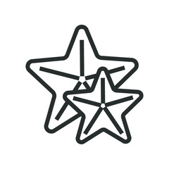 Vector illustration of summer holidays attributes on background. Starfishes icon.