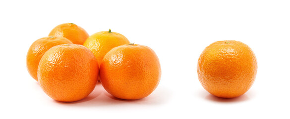 tangerine or mandarin fruit isolated on white background