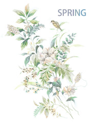 beautiful hand-drawn plants and flowers