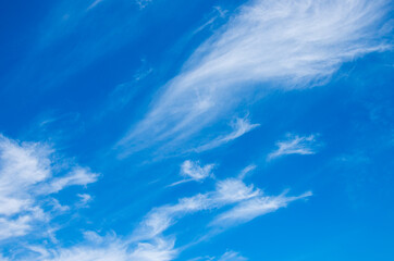 White clouds in blue sky.