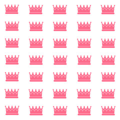 Cute pink crowns - seamless pattern