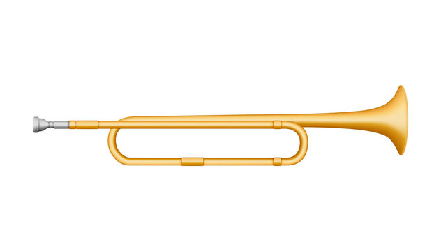 Gold Trumpet. Musical instrument. 3D effect vector illustration EPS10