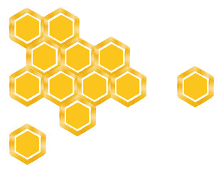 honeycomb, honey isolated on a white background
