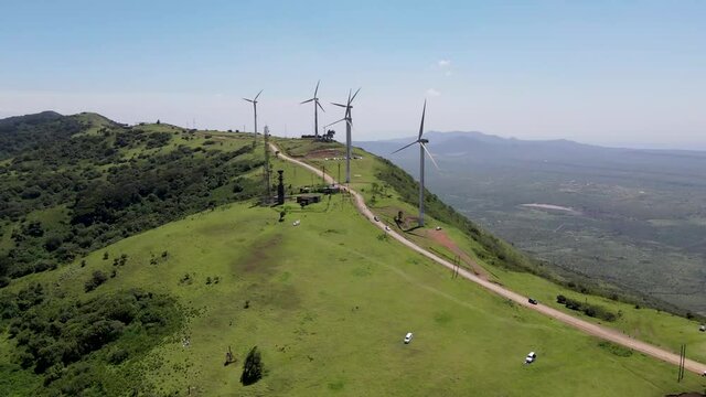 Kenya wind mill power station to comply with Paris agreement on renewable ecofriendly green energy. Kenya fight deforestation and climate change on use of Wind energy.