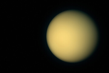 3D rendering of the Titan, the moon of Saturn. © BreizhAtao