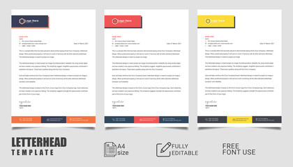 Modern & Clean Corporate business style 
letterhead Stationery templates design.