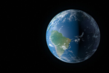 3D rendering of Earth, the third planet from the Sun.