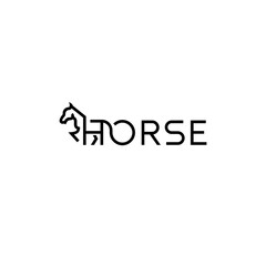 Horse text, creative logo design.