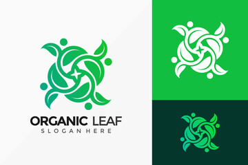 Fototapeta premium Organic People Leaf Logo Design. Modern Idea logos designs Vector illustration template